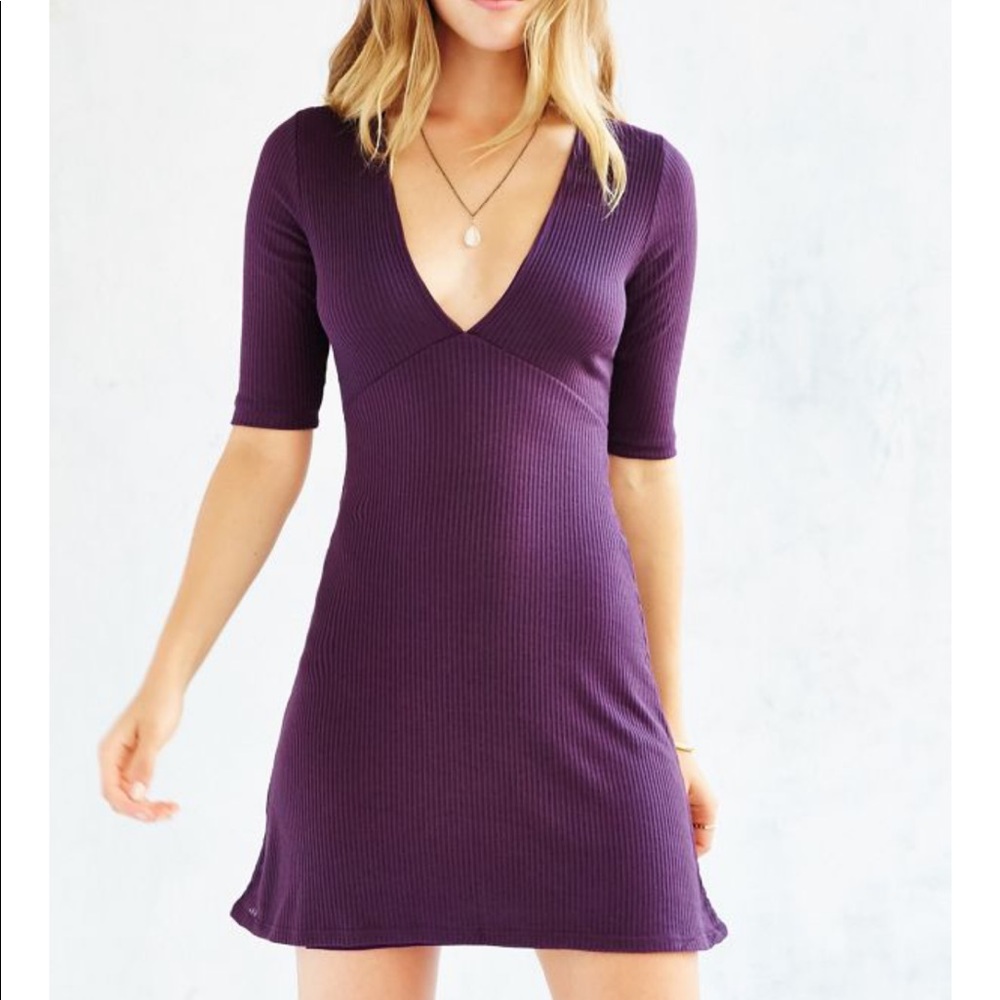 NWT UO Deep V purple dress